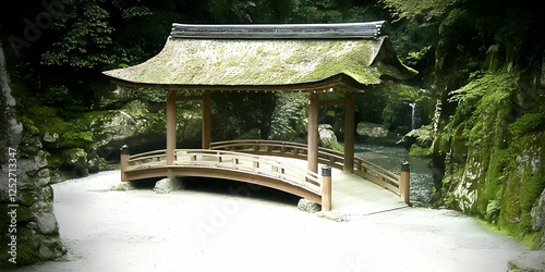 Serene Mossy Bridge Illustr...