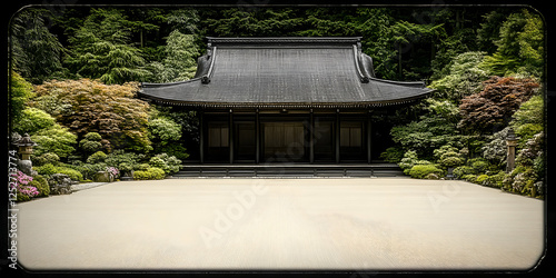 Serene Japanese Temple Illu...
