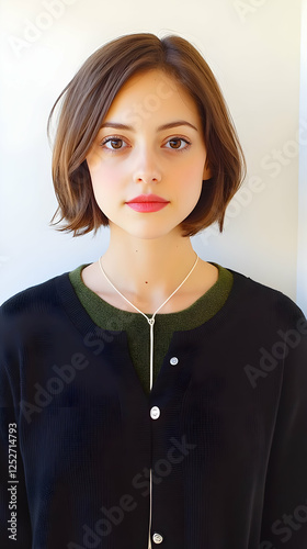 Stylish Girl Portrait Illus...