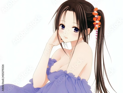 Anime Girl Illustration Pur...