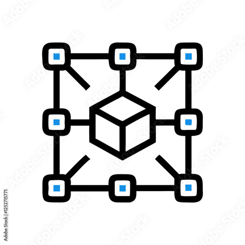 Distributed blockchain structure in network diagram