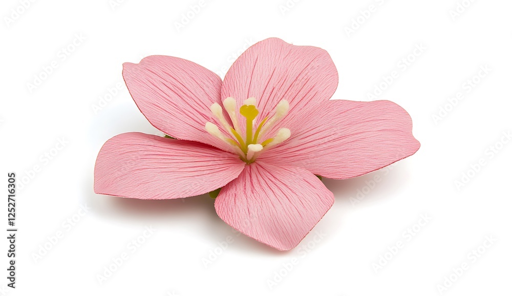 Pink Artificial Flower On White Background Pink Artificial Flower On White Background