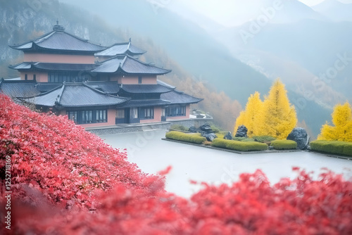Misty Mountain Temple Illus...
