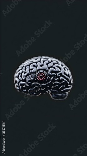 3D Brain Illustration, Dark...