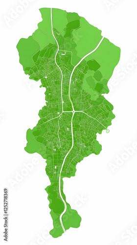 Green City Map Illustration