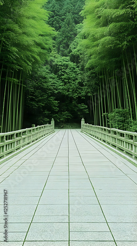Serene Bamboo Forest Bridge...