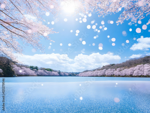 Serene Lake, Cherry Blossom...
