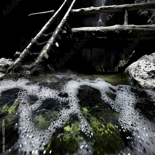Bubbly Waterfall Nature Photo
