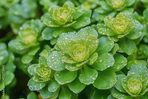 Lush green leaves with water droplets reflecting sunlight in a cozy indoor se...