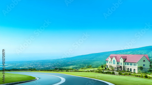 Hilltop House Landscape Ill...