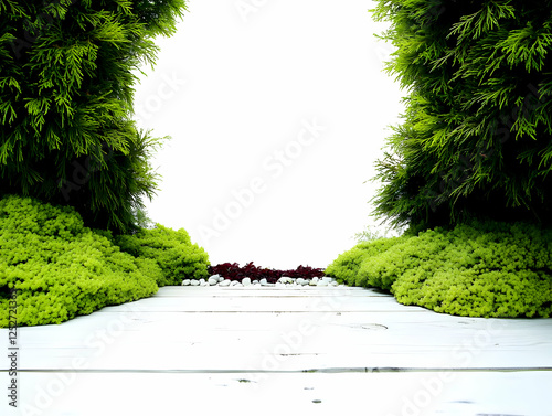 Serene Green Landscape Illu...