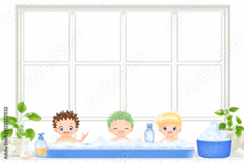 Kids Bath Time Illustration