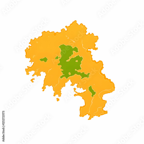 Island Illustration Orange ...