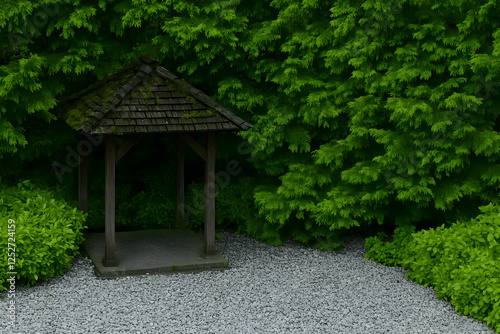 Serene Gazebo in Lush Green...