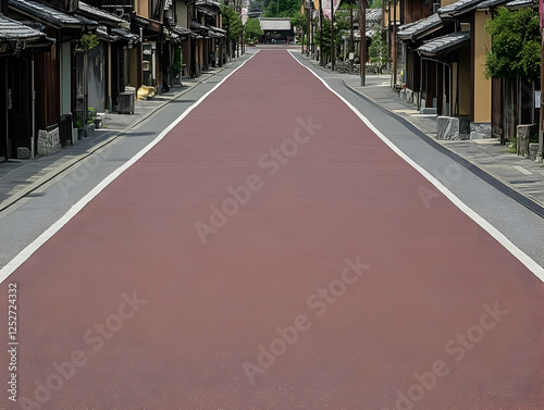 Red Roadway Asian Town Photo