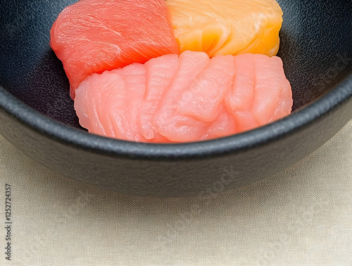 Sashimi in Black Bowl: Food...