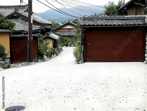 Serene Asian Village Street...