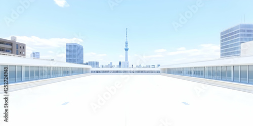 Cityscape Rooftop View Illu...