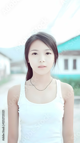 Serene Young Woman Illustra...