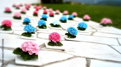Pastel Hydrangea Floral Ill...