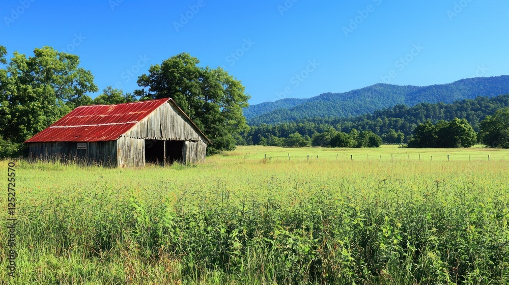A rustic countryside view with a plant-covered field and a clear blue summer backdrop. A rustic countryside view with a plant-covered field and a clear blue summer backdrop.