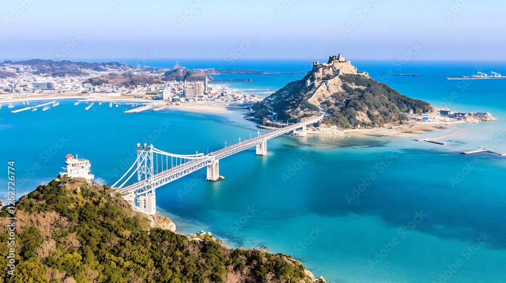 Coastal Bridge and Island Vista Aerial Photo Coastal Bridge and Island Vista Aerial Photo