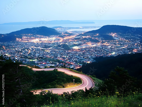 Night Cityscape Coastal Roa...