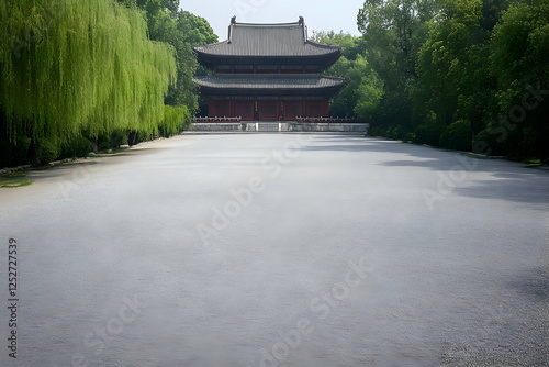 Serene Asian Temple Illustr...