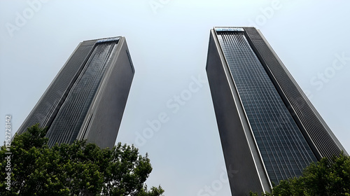 Twin Towers Cityscape Photo