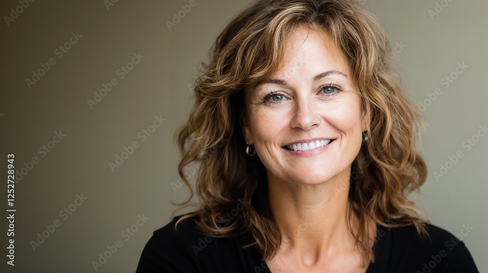 Professional woman with natural smile in studio setting. Ideal for corporate portraits, authentic leadership, and professional confidence content. Professional woman with natural smile in studio setting. Ideal for corporate portraits, authentic leadership, and professional confidence content.