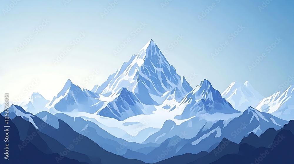 Majestic Snowcapped Mountains Under a Clear Sky Majestic Snowcapped Mountains Under a Clear Sky