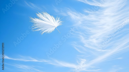 White Feather Floating in B...