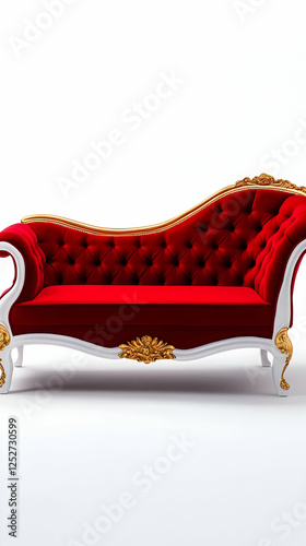 Red Velvet Chaise Lounge 3D...
