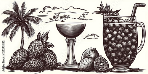 Tropical Drink Illustration...