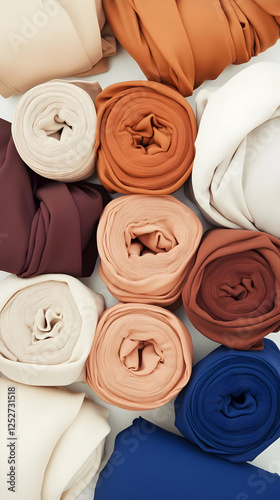 Fabric Rolls, Soft Hues, Te...