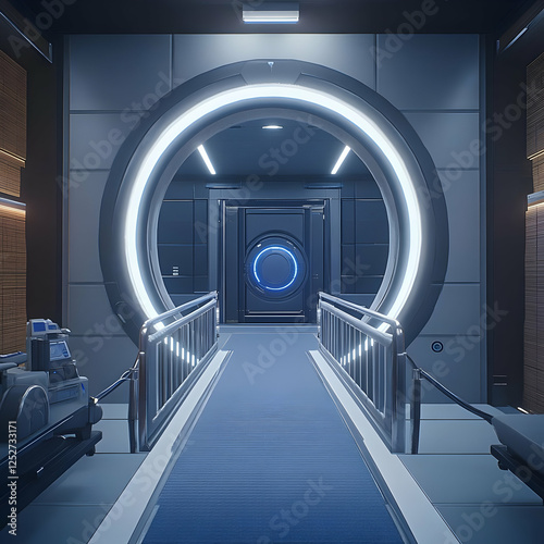 Futuristic 3D Corridor Illu...