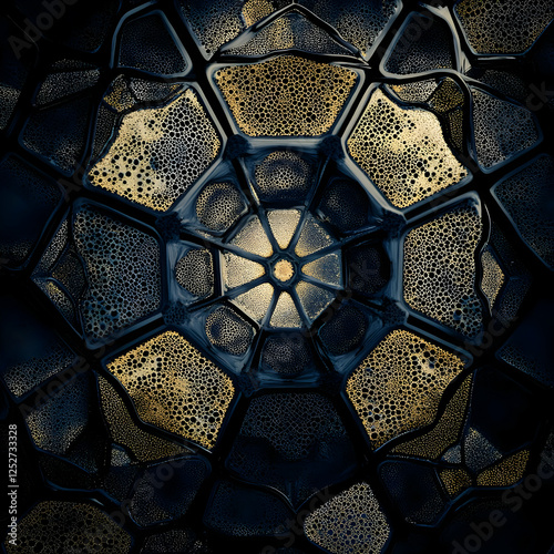 Abstract Gold and Black Geo...