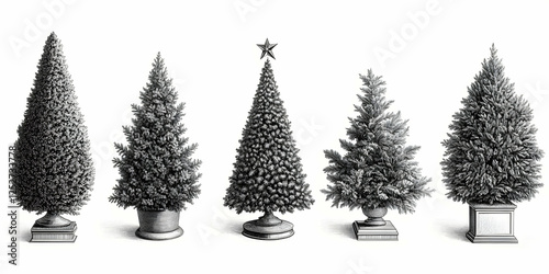 Classic Christmas Trees Ill...