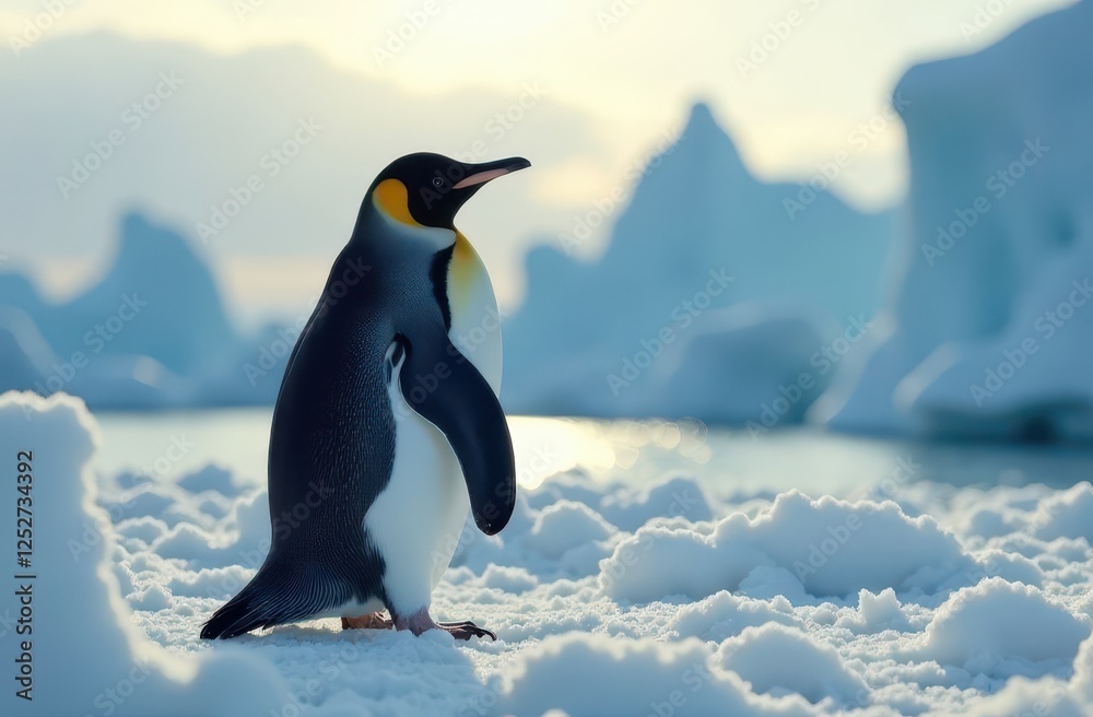 Fototapeta premium Penguins in the snow . Wild birds