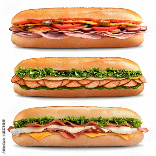 Delicious Sub Sandwiches 3D...