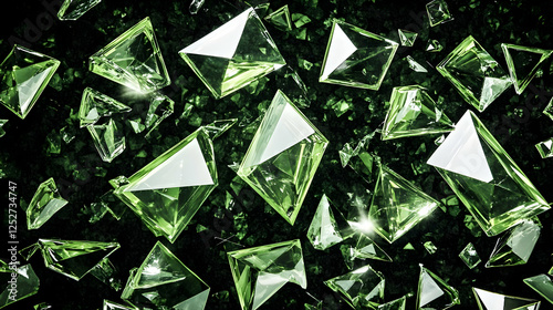 Green Crystal Shard 3D Abst...