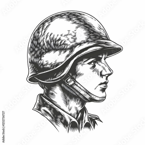 Engraved Soldier Illustrati...