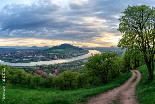 Serene River Valley Sunset ...
