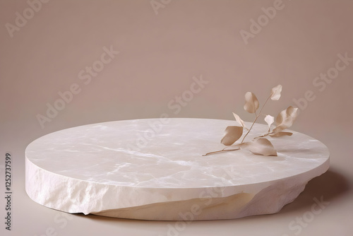 Elegant 3D Render Beige Mar...