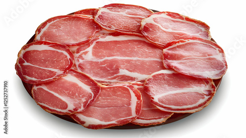 Cured Meat Slices on Wooden...
