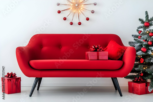 Red Sofa Christmas Illustra...