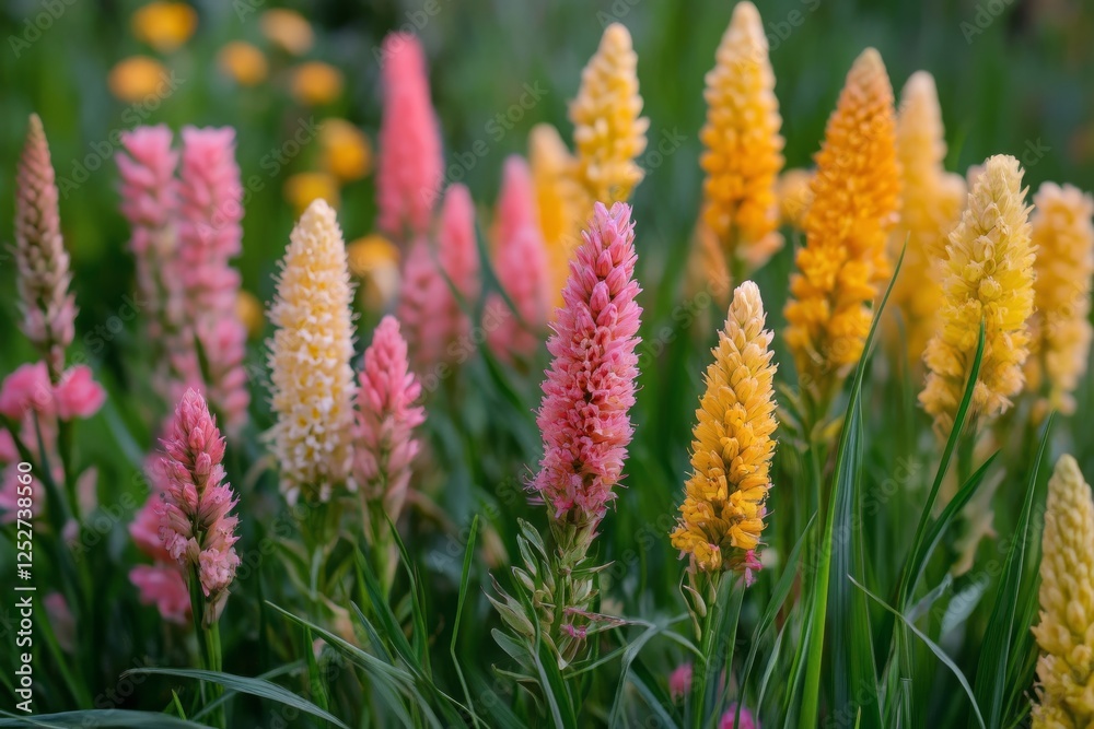 Colorful garden flowers and fresh greens growing together in a sunny patch of land Colorful garden flowers and fresh greens growing together in a sunny patch of land