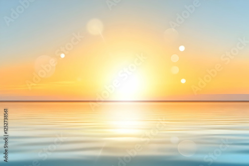 Golden Hour Seascape Illust...