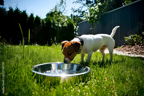 Cute Dog Drinking Water Ill...