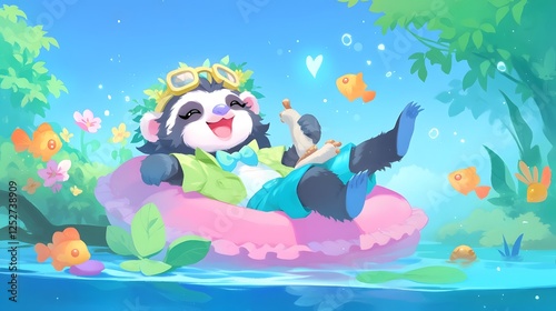 Gentle Sloth Resting Peacefully in the Lush Green Canopy of a Tropical Jungle  The Slow Moving Mammal Hangs Cozily on a Tree Branch Exuding a Sense of Tranquility and Serenity